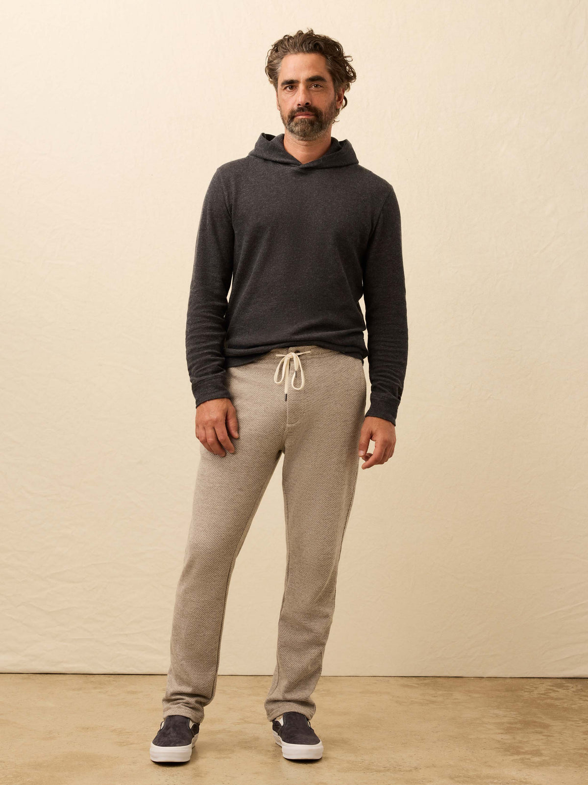 Aspen Lounge Cashmere Hoodie - Coal Smoke Melange