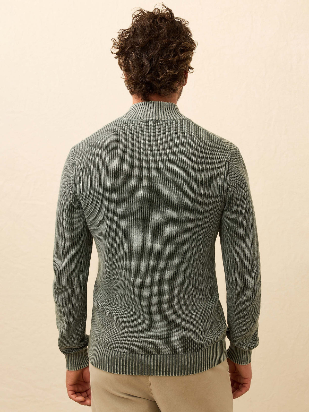 Sunwashed Quarter Zip Sweater - Mountain Olive