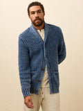 Chunky Indigo Cardigan - Windcliff Indigo Wash