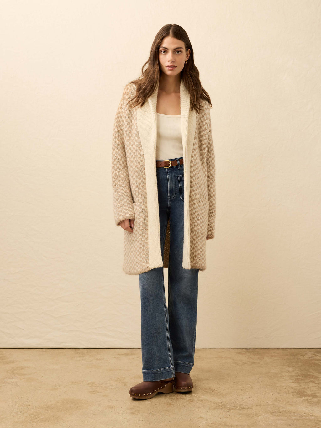 Alpaca Cabin Sweater Coat - Cream